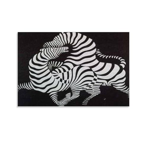 QINGYUAN Victor Vasarely Zebra 1937 Poster Canvas Wall Art