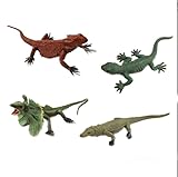 Daelesr 4 Piezas Lagartijas Falsas Realistas Modelo, Lagarto Juguete de PVC