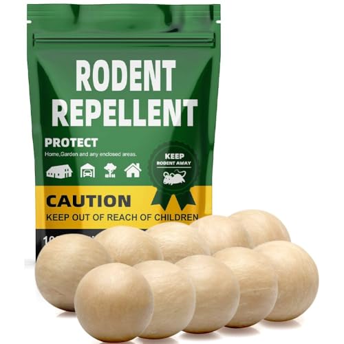 Ndumuqo Rodent Repellent Balls Indoor/Outdoor Mice Repellent Indoor, Rat Repellent for Outside, Outdoor Mouse Repellant, Peppermint Balls for Rodents, Rat Repeller for Car Engines 10P