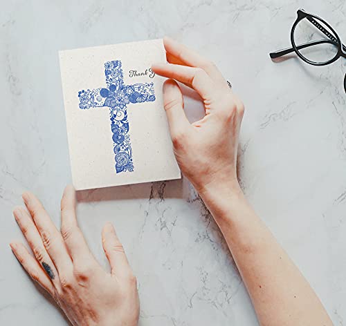Image of Twigs Paper Christian Cross Thank You Cards, 12 Blank Note Cards
