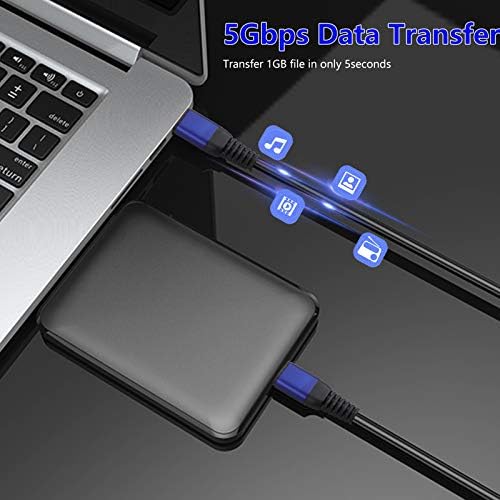 USB 3.0 A to A Cable 1mUSB Male to Male Cable 5Gbps Data Transfer Cord Alloy Housing Cable for Hard Drive Enclosure, TV Box, Camera, Printer, Laptop Cooling Fan,(Sapphire blue)
