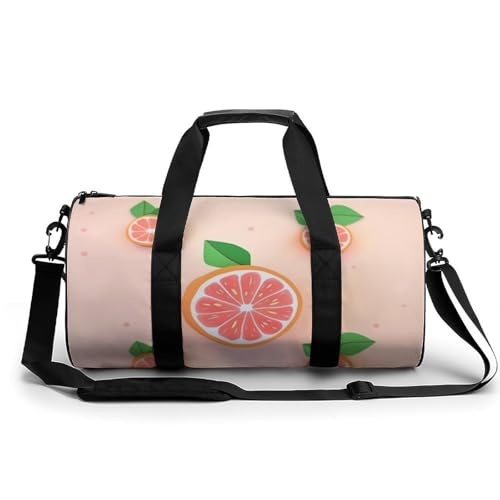 Cute Grapefruit Gym Bag for Men Women, Sturdy Oxford Cloth Travel Bags with Removable Shoulder Strap, Waterproof Duffel Bag for Fitness, Travel, Yoga