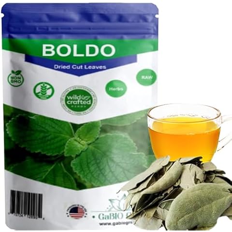 Gabio Green- Boldo Dried Leaves,(4 oz/114 Gr), whole Boldo Leaf, 100% Natural Detox, Hojas De Boldo, Peumus Boldus Herbal Tea, Boldo Tea, Packaged in The USA Cover
