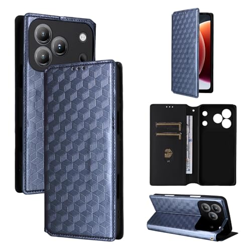 For Blackview Wave 7C �P�[�X �蒠�^ �J�o�[ ���z�^ ��v���� �J�o�[ �ϏՌ� �S�ʕی� �J�[�h���[ ���� �U�[ �J�[�h�|�P�b�g ���� �X�^���h�@�\�t�� �}�O�l�b�g �z (�u���[)