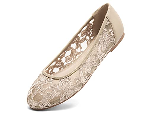 Greatonu Lace Slip-on Wedding Flats