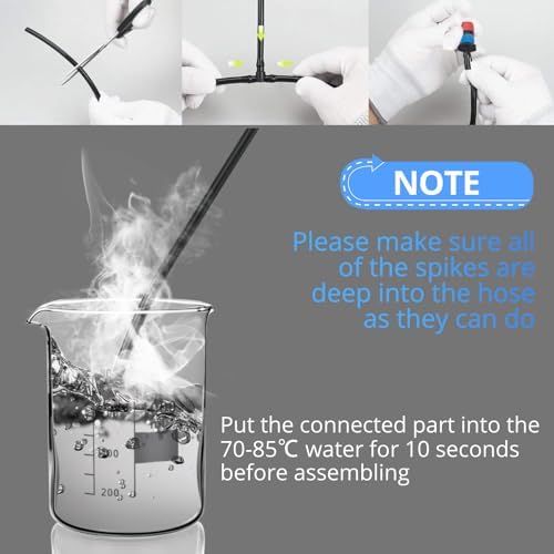 CAMWAY Irrigation System 25M/82ft 4mm Include Watering Timer, Garden Automatic Watering Kit, Easy Drip Micro Kit for Garden Greenhouse Hanging Baskets