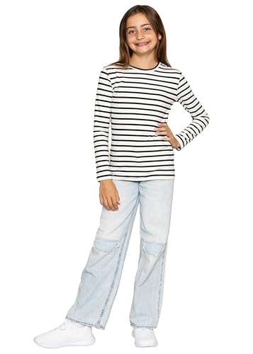 Image of Girls Long Sleeve Shirts | Soft Crew Neck Top | Short Sleeve | Long Sleeve Shirt Girls Size 2T - 16