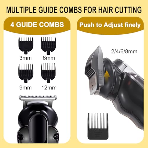 Image of HATTEKER HT-6150 Professional 5-in-1 Grooming Kit, Hair Clipper, Beard Trimmer, Nose Trimmer, Precision Trimmer & Body Trimmer, IPX6 Waterproof, LED Display GOLD