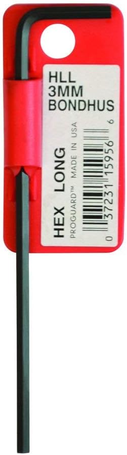 Bondhus 15964 5mm Hex Tip Key L-Wrench with ProGuard Finish, Tagged and Barcoded, Long Arm