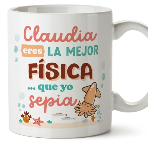 MUGFFINS Tazas Personalizadas para FÍSICA mujer - En Español - Mejor que yo Sepia - 11 oz / 330 ml - Regalo Personalizable original y divertido