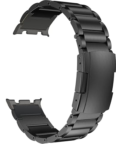 MaKTech Tytanowy Pasek,Metalowa Bransoleta Z Łącznikiem Bez Szczeliny,do Samsung Galaxy Watch 8 40/44mm & Classic 46mm [2025] (Czarny)