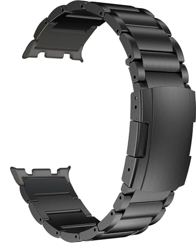 MaKTech Tytanowy Pasek,Metalowa Bransoleta Z Łącznikiem Bez Szczeliny,do Samsung Galaxy Watch 8 40/44mm & Classic 46mm [2025] (Czarny)