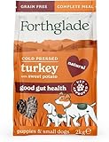 Forthglade Dry Dog Food, Cold Pressed (2kg), Hypoallergenic and Grain Free Meals with Turkey & Vegetables, Natural Puppy and Small Dog Food, Vet Approved For Good Gut Health