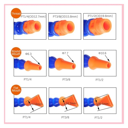 Tubo flexible para refrigerante G3/8 de 300mm para manguera de torno y fresadora CNC 3