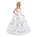 BARWA Princess Evening Party Clothes Wears White Dress with Hat Outfit Set for 11.5 Inch Girl Doll Xmas Gift