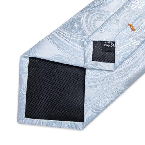 Image of DiBanGu Mens Paisley Tie Sets Silk Jacquard Woven Floral Necktie and Pocket Square Cufflinks Wedding Business Party