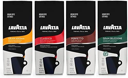 Lavazza Classico, Gran Aroma, Gran Selezione & Perfetto Ground Coffee (Pack of 4)