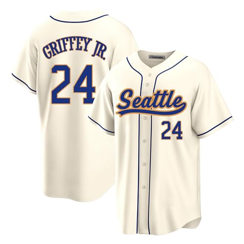 Custom Mens/Women/Youth Seattle Creamy Ken Griffey Jr. Baseball Stitched T-Shirt for Sports Fan