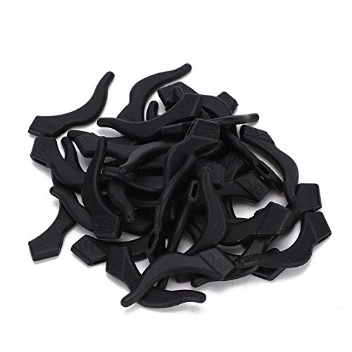 Sunglasses Holder Non Slip Ear Hook Eyeglass Leg Accessory 20 Pair Black Silicone Suitable 6-12mm Eyewear Leg