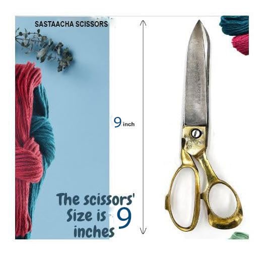 Image of Scissors For Cloth Cutting Fabric Stainless Steel Tailor Scissors (FULL BRASS SCISSOR 9 INCH)