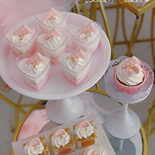 50Pack Plastic Dessert Cups With 50 Spoons 5Oz Mini Appetizer Cups Shooter Parfait Cups Shaped Heart Serving Bowls For Party Events Catering #TOP5