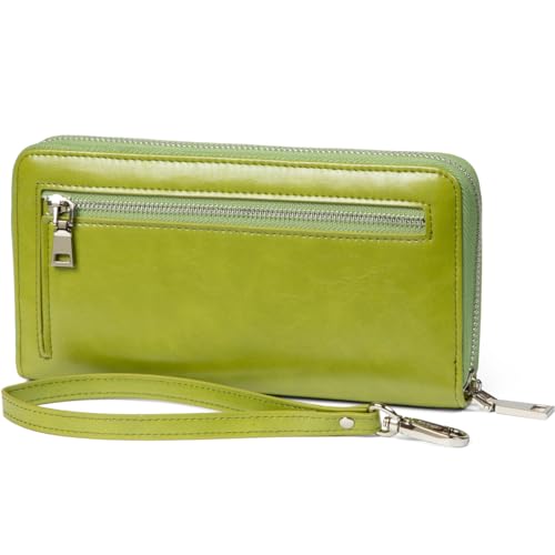 Wallets for Women RFID Blocking Leather Zip Around Wristlet Clutch Travel Purse