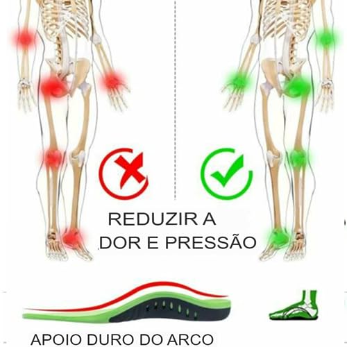 Palmilha Ortopédica Esportiva Controle Pronação Exclusiva Acabe Com Dores Uso Diário Tamanho Único C