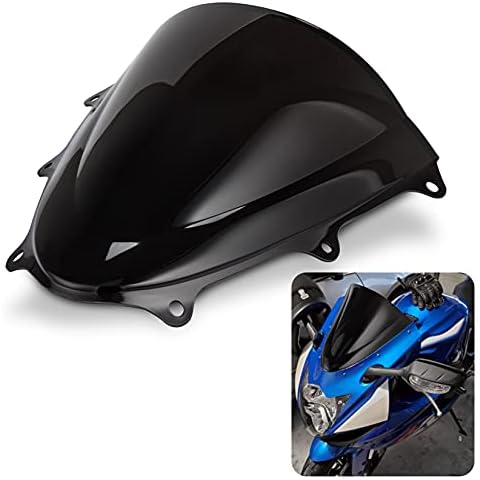 PSLER Windshield Windscreen Double Bubble for Suzuki GSXR600 GSXR750 K11 2011-2024 Black Cover