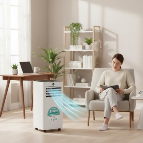 Image of SereneLife 8000 BTU Portable Air Conditioner, Small AC Unit with Dehumidifier and Fan, Mini AC Unit with 350 Sq. Ft. Coverage, Timer Settings Up to 24 Hours and Window Mount Kit for Room