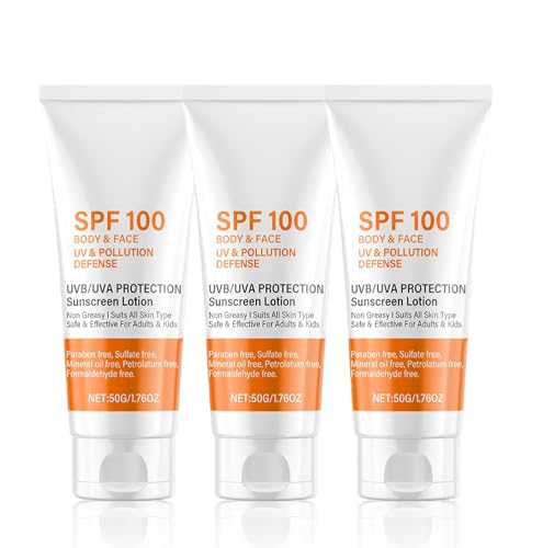 Image of Sunscreen SPF 100, Moisturizing Sunscreen For Body & Face, Face Sun Lotion Cream with SPF100, Ultra Light UV Protetion Cream, Water Resistant,Refreshing And Non Greasy (3)