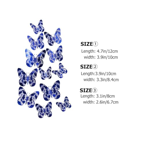 Sticker decorativo 3D de mariposas azul removible miniatura 2