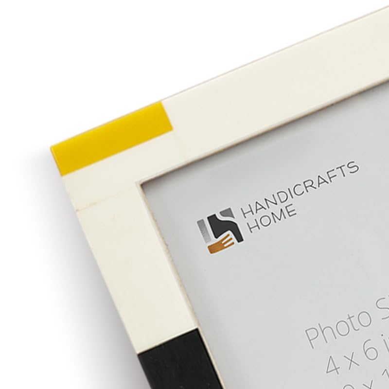 Image of Handicrafts Home 4x6 Picture Frames Pack of 2 - Mondrian Collection Handcrafted Photo Frames, Perfect for Wall & Tabletop Display, Ideal Home Decor Gift