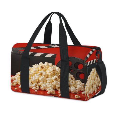 Xiuphorix Cinema Clapboard Popcorn Gym Bag for Women Men
