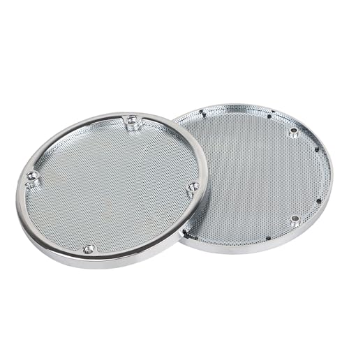 Image of Rear Speaker Trim Grills Mesh Covers For Harley Electra Glide 1996-2013 Street Glide 2006-2013 Ultra Limited FLHTK 2010-2013,Chrome Mesh+Chrome Trim