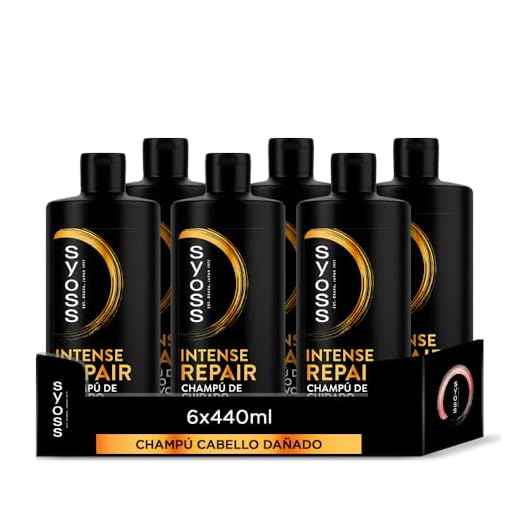 Syoss - Champú para pelo seco y dañado - gama Repair - 6uds de 440Ml (2.640ml) – Repara en profundidad y protege el cabello - Cabello como recién salido de la peluquería