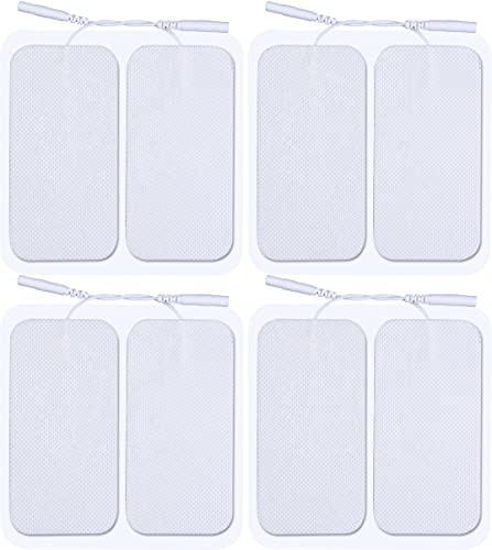 Image of AGAM Digital Therapy Machine Electrodes Reusable TENS Unit Pads - Rectangle Shaped Electrodes Replacement Pads, Strong Stick Gel, Universal Compatibility for Muscle Relief & Pain Therapy (8-Pack)