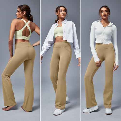 Image of Ewedoos Yoga Pants Women Flare Leggings for Women with Pocket Work Pants
