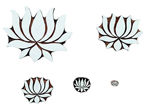 Sello de madera del bloque de la impresión Lotus tallado frontera de la tela de la tela de Cover