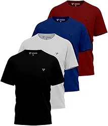 Kit 4 Camisas Camisetas Masculina Slim Voker Premium 100% Algodão