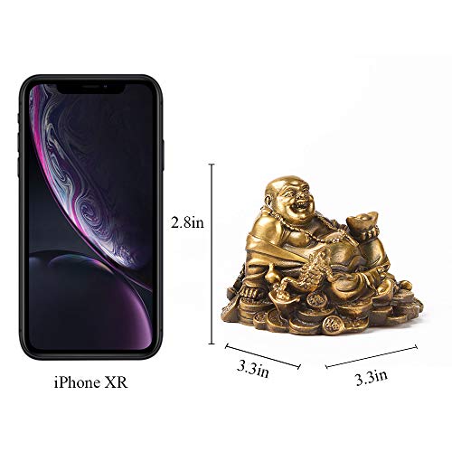 Brabud Brass Sitting Laughing Buddha With Money Frog Protect House Peace Wealth Decoration Tq163 #TOP1