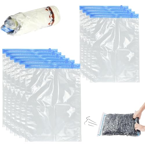 NAROSEBE 10 Pezzi Sacchetti Sottovuoto Vestiti Viaggio in 2 Misure 40*60cm, 35*50 cm Sacchetti...