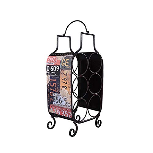 Soporte para 6 botellas de vino metálico de mesa miniatura 3