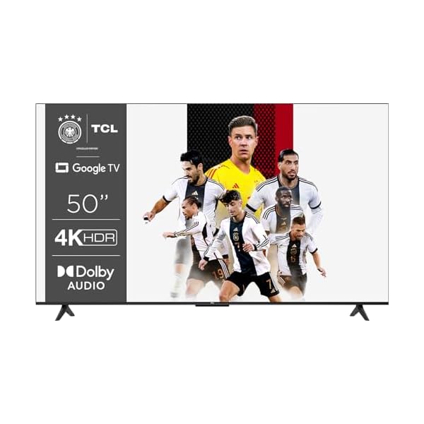 TCL 50P639 50 Zoll (126cm) LED Fernseher, 4K UHD, Smart , Google TV, HDR 10, Dynamic Colour Enhancement, 60Hz Motion Clarity, HDMI 2.1, Dolby Audio, Sprachsteuerung, Metallgehäuse, Alexa kompatibel
