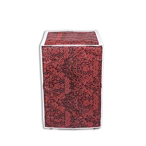 Image of Classic Top Load Washing Machine Cover Suitable for LG 6 Kg, 6.2 Kg, 6.5 Kg, 7 Kg (56cmsX56cmsX85cms, Red Flower)