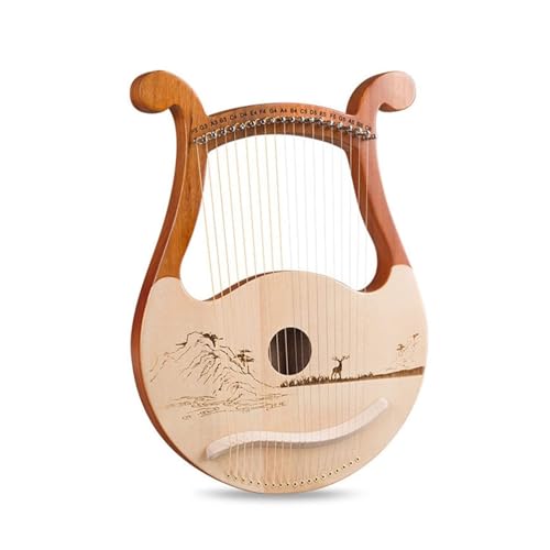 Lyre harpe 19 cordes en bois d'acajou avec accessoires, une idée cadeau originale et poétique
