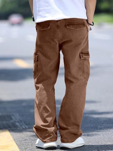 Image of AVANOVA Men's Cargo Jeans Slim Fit | Stylish Stretch Denim Trousers with Multi Pockets | Casual Wear Pants for Men | Comfortable Daily & Office Denim Wear Bottoms (Jeans 250)