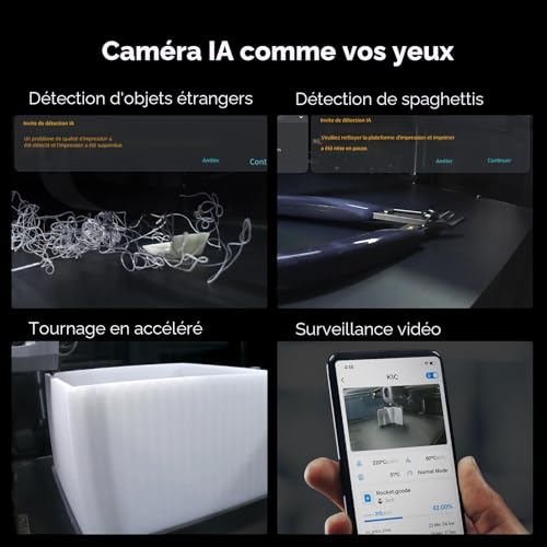 Creality K1C avec caméra AI - Détails des composants, connecteurs et fonctionnalités