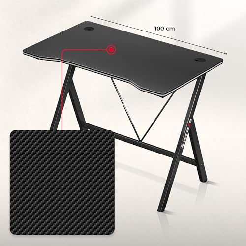 Bureau PC Gaming stable contre le manque d'espace Huzaro Hero 1.4 noir
