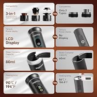 kejector Tragbare Kaffeemaschine, Espressomaschine für unterwegs, Nano-Auto-Kaffeemaschine, kompatibel mit gemahlenem Kaffee, Kapsel für Wohnmobil, Wandern, Camping, Büro, Reise-Espressomaschine – Ansicht 4