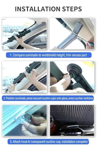 Pare-brise brûlant sur Abarth 500 ? Solution rideau pliable 70cm - 7